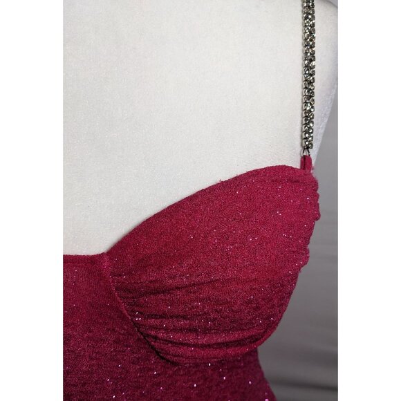 Windsor Raise A Glass Pink Glitter Mini Dress With Rhinestone Straps - Picture 11 of 13